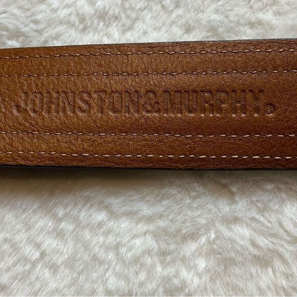 Johnston & Murphy Brown and Black Leather Belt Size 44 - Picture 3 of 12